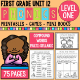First Grade Phonics Level 1 Unit 12 Compound Words and Mul