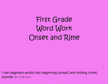 Preview of First Grade Phonics: Onset and Rime