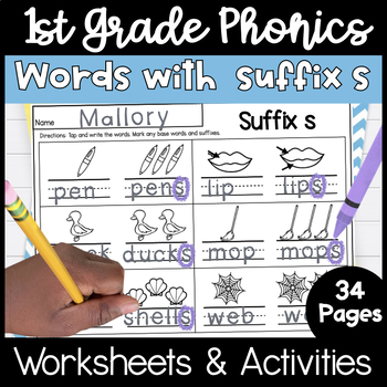 Preview of First Grade Phonics Unit 6 Suffix s and Trick Words
