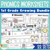 1st Grade Cut and Paste Phonics Curriculum and Review Pack