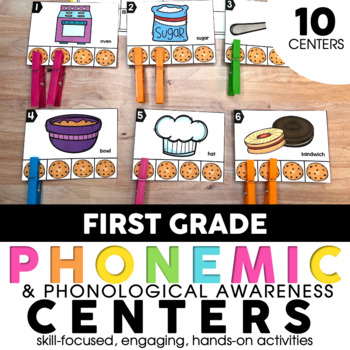 Preview of Phonemic Awareness Activities & Games - 1st Grade Phonemic Awareness Centers