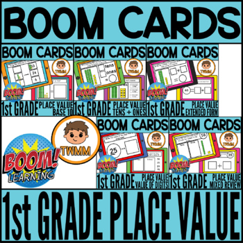 Preview of First Grade Place Value Bundle | 2-Digit Math Unit | Math BOOM CARDS