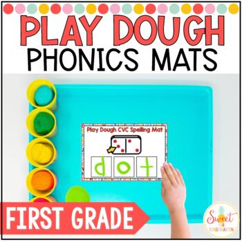 Preview of First Grade Play Dough Phonics and Phonemic Awareness Mats | Fine Motor Activity