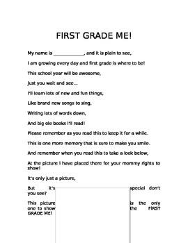 Preview of First Grade Poem