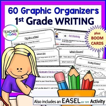 Preview of Opinion Narrative Informational WRITING PROMPTS GRAPHIC ORGANIZERS 1ST GRADE