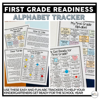 Preview of First Grade Readiness Checklists | ABC First Grade Readiness Boards