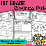 First Grade Readiness Packet Math and Literacy worksheets