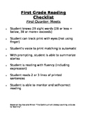 First Grade Reading Checklist