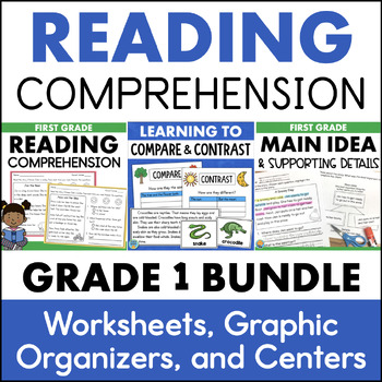 Preview of Grade 1 Reading Comprehension Passages Centers Worksheets Main Idea