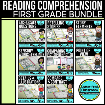 Preview of First Grade Reading Comprehension Bundle - All CCSS RL Standards Included
