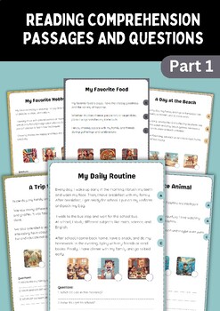 Preview of First Grade Reading Comprehension Passages - Set 1