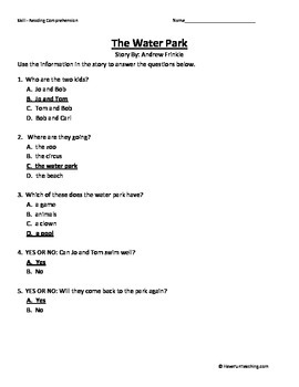 first grade reading comprehension worksheet by have fun teaching