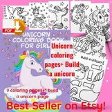 Unicorn Coloring Pages, Unicorn Printables, Build a Unicor
