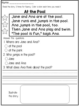 first grade reading comprehension passages and questions by dana s wonderland