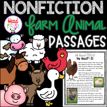 Preview of Farm Animals Reading Comprehension Passages Questions Writing Activities Bundle