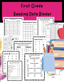 Preview of First Grade Reading Data Binder and Assessments