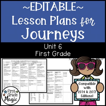 Preview of Journeys Lesson Plans First Grade Unit 6 {EDITABLE!}
