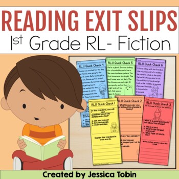 Preview of First Grade Reading Passages Exit Tickets - RL Fiction Quick Check Assessments