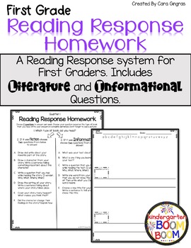 First Grade Reading Response Homework Questions | TPT