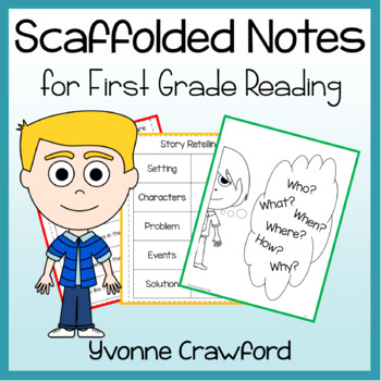 Preview of First Grade Reading Scaffolded Notes Guided Notes | Guided Reading Practice