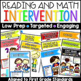 1st Grade Reading and Math Intervention Binder - No Prep BUNDLE