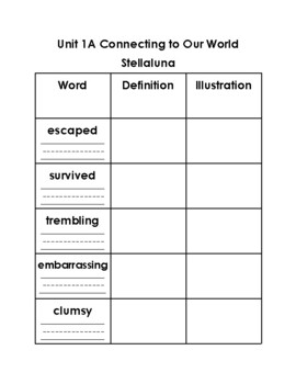 Preview of First Grade ReadyGen Unit 1 Module A Vocabulary Booklet
