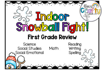 Preview of First Grade Review Game- Indoor Snowball Fight All Subjects