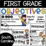 First Grade SC Standards | Bulletin Board | Objectives Board