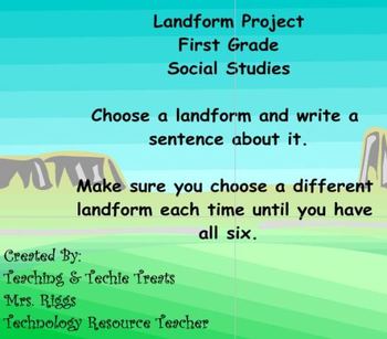 Preview of First Grade SMART Notebook Landform Project