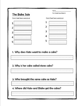 Preview of First Grade Saxon Black & White Decodable Readers Word Work (Book 13- )