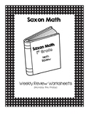 First Grade Saxon Math Weekly Review Worksheets
