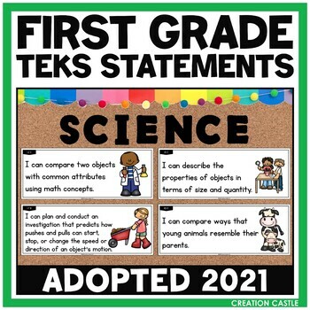 Preview of First Grade Science TEKS Can and Will Standards Statements