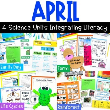 Preview of Science for April BUNDLE : Farm, Recycling, Life Cycles, and Rainforest