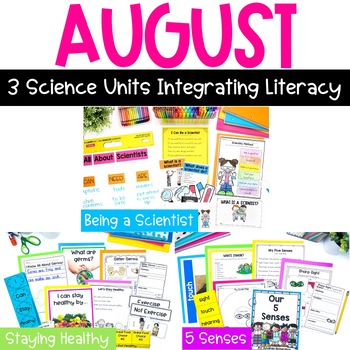 Preview of Science for August Bundle: Being a Scientist, Staying Healthy, and Five Senses