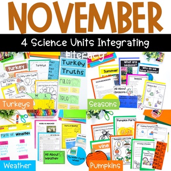 Preview of Science for November BUNDLE: Pumpkins, Seasons, Turkeys, and Weather
