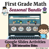 First Grade Seasonal Digital Math Centers Google Slides