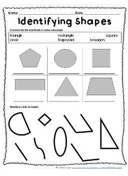 First Grade Shapes Worksheets by The Balancing Act | TpT
