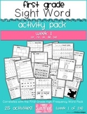 First Grade Sight Word Activity Pack WEEK 1