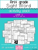 First Grade Sight Word Activity Pack WEEK 2