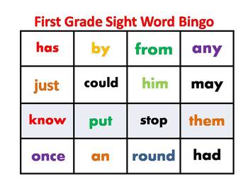 First Grade Sight Word Bingo by Fun Teach | Teachers Pay Teachers