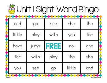 First Grade Sight Word Bingo - Benchmark Advance Aligned by The Primary ...
