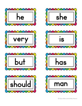 First Grade Sight Word Cards by Elyse Allen | TPT