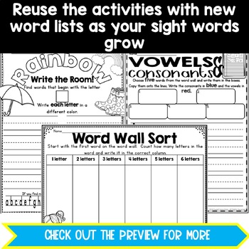 Word Wall Word Work Worksheets  Word work, Word work worksheets, Words