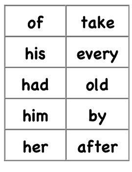 kindergarten and first grade sight words flash cards