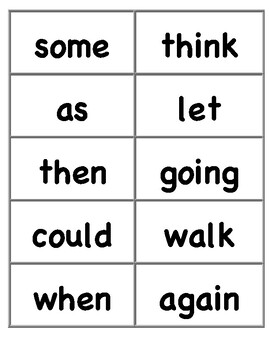 6th grade sight words flash cards