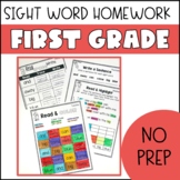 First Grade Sight Word Homework