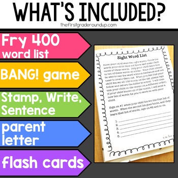 Fry 400 Sight Words List And Activities Tpt