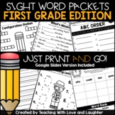 First Grade Sight Word Packets Print and Digital - Google 