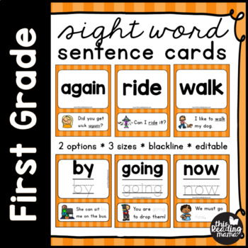 Preview of First Grade Sight Word Sentence Cards