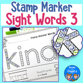 First Grade Sight Word Worksheets for Stamp Markers